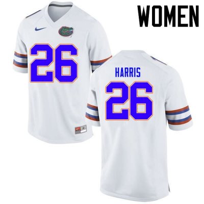 Women's Florida Gators #26 Marcell Harris NCAA Nike White Authentic Stitched College Football Jersey OZF6662EH